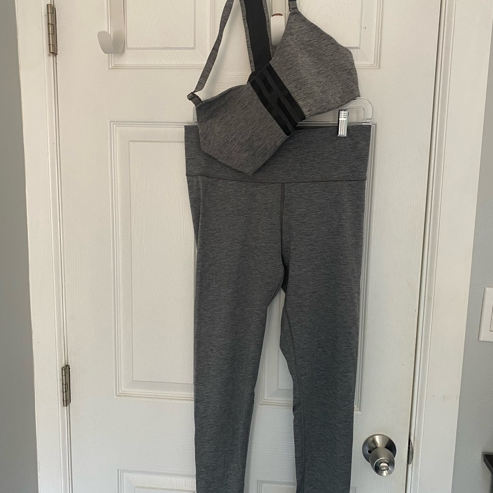 Gray Sports Bra and Leggings Set